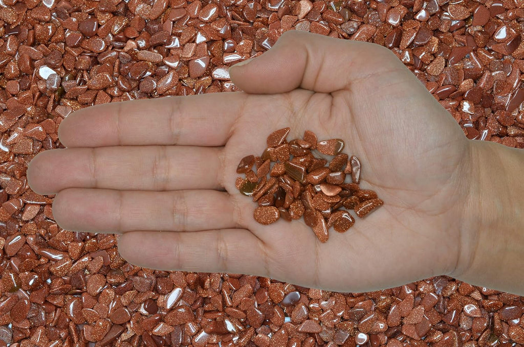 Fantasia Materials: 1/2 lb of Tumbled Goldstone Chip Size Stones