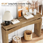 Celaform Console Tables for Entryway, 47.2 Inch Long Sofa Table with Storage, Farmhouse Wood Style Entry Table Behind Couch Table for Living Room, Entrance, Hallway (Light Brown)