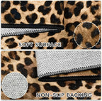 Cheetah Print Entryway Rug 2x3 Area Rug Deep Brown Animal Leopard Thin Door Mat Non Slip Washable Small Floor Mat Carpet for Entrance Porch Indoor Outdoor (Deep Brown, 2'x3')