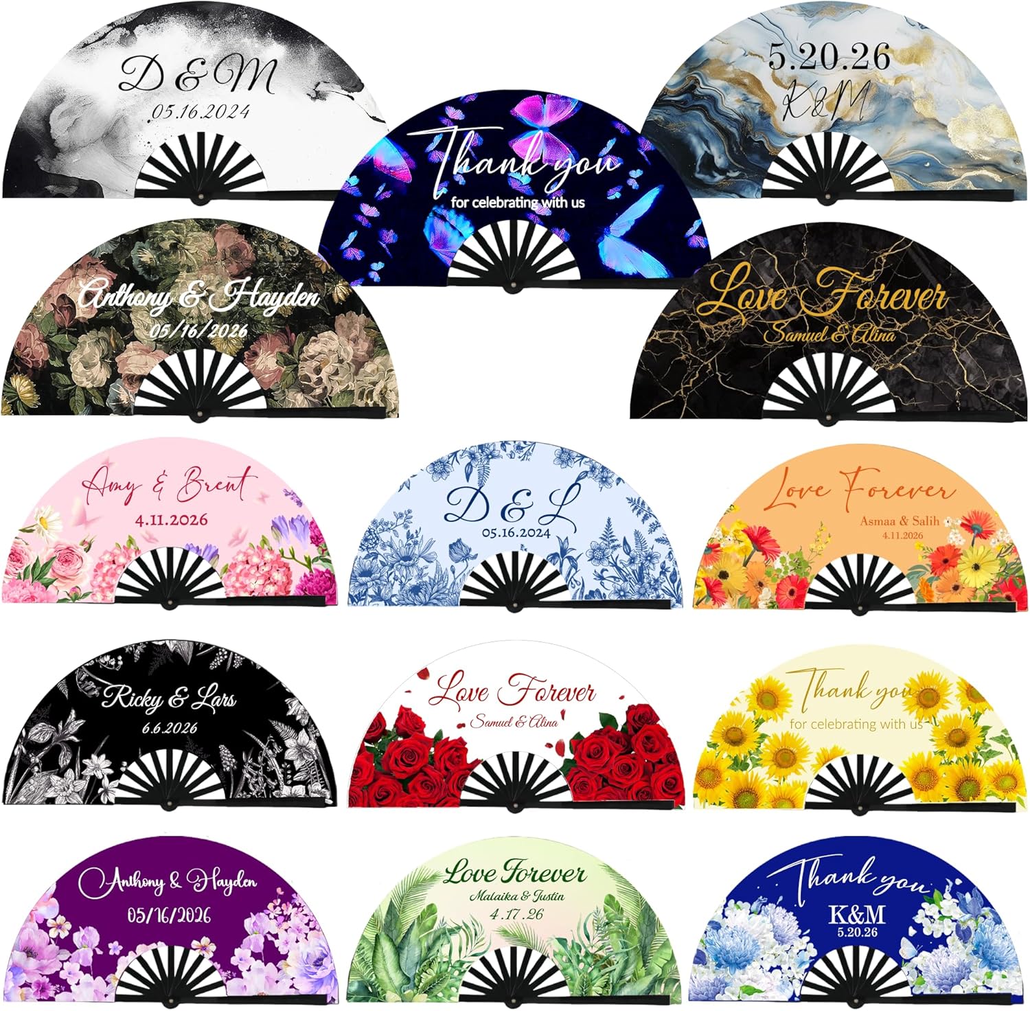 Personalized Line Dance Popping Fan personalized hand fans Custom Decorative Folding Fans with Picture Text for Wedding (1)