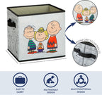 Idea Nuova Storage Cubes for Kids,2 Pack Collapsible Fabric Bins with Handles, Organizer Boxes for Bedroom, Playroom & Nursery,Peanuts
