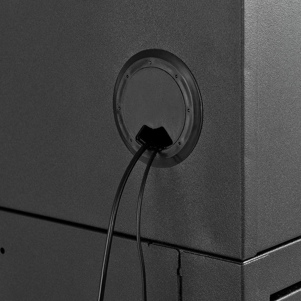 Global Industrial Mobile LCD Console Computer Cabinet for 21" Diagonal Monitors, Steel Construction, 24-1/2"W x 22-1/2"D x 55-1/2"H, Black Powder Coat Finish
