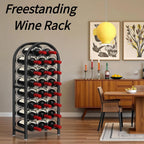 Wine Rack Free Standing Floor 23 Bottle Metal Wine Holder Organizer