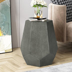 roomfitters Modern Hammered Iron Side Table, Metal End Table for Living Room, Decorative Accent Pedestal, Antique Silver