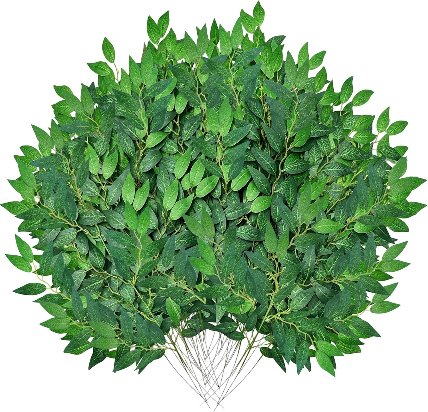 36Pcs Italian Ruscus Greenery Stems Bulk, Artificial Silk Green Leaves Garland, 20"Fake Branches, Hanging Plants Spray Vines for DIY Wedding Arch Bouquet Table Centerpieces Vase Filler Home Decor