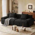 Modern Loveseat Sofa, 73.2" Black Boneless Couch with Spring and Foam Fill, Soft Pineapple Lattice Material, No Assembly Required for Living Room & Guest Room