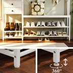 Gyfimoie 7-in-1 White Hall Tree with Bench and Shoe Storage, 55" Wide Entryway Coat Rack with Shoe Storage Shelves & Drawers, Mudroom Bench with Seating and Hooks for Hallway, Entrance