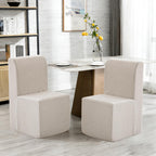 Upholstered Dining Chairs Set of 4, Modern Linen Fabric Dining Room Chairs with Mid Backrest and Padded Seat Cushion, Accent Armless Kitchen Side Chairs for Dining Room, Living Room, Reading Room
