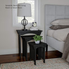 Nesting Tables-Set of 3, Traditional with Mission Style Legs for Living Room Coffee Tables or Nightstands-Home Accent Furniture by Lavish Home (Black)