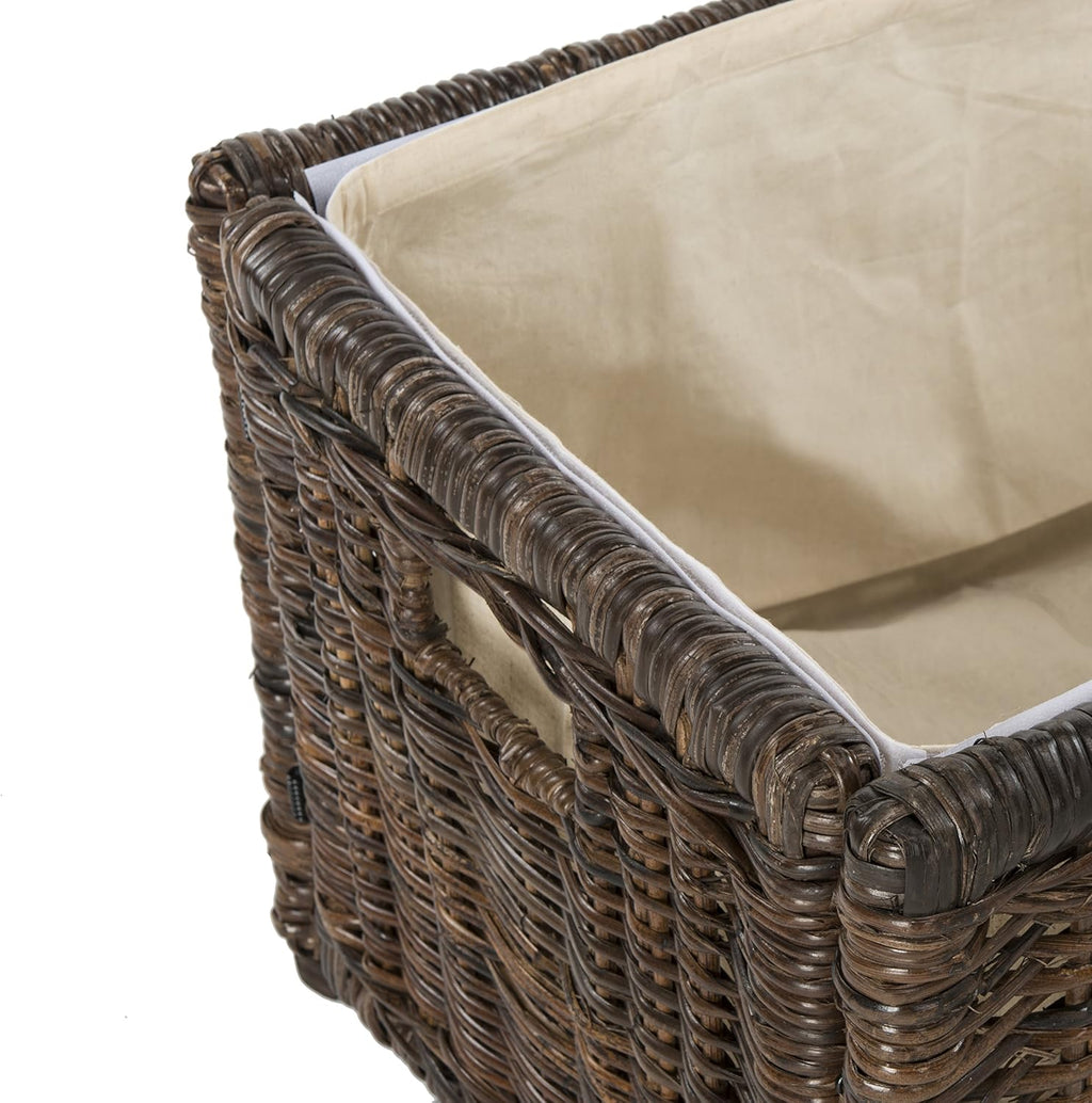 happimess HPM9002A Elijah 30" Wicker Storage Trunk, Collapsible for flat storage, Rattan-Sarang Buaya, Coastal for Office, Dorm Room-LivingRoom, Bedroom, Dining Room, Brown