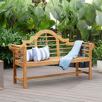 Cambridge Casual Lutyens Teak Wood Garden Bench 5-Foot, Outdoor Teak Bench, Wooden Outdoor Bench for Patio, Porch, Backyard, Lawn, Deck & Entryway