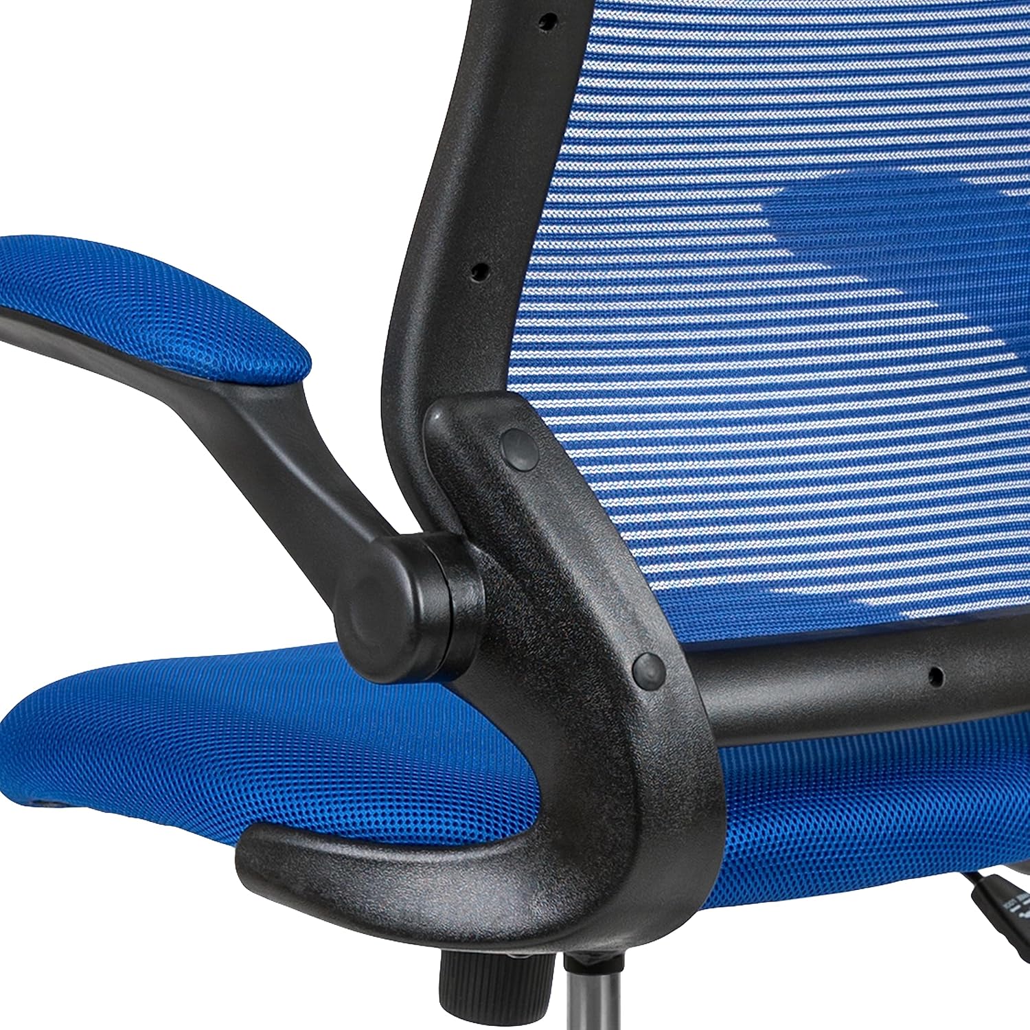 Flash Furniture Kale Mid-Back Blue Mesh Ergonomic Drafting Chair | Adjustable Foot Ring, Flip-Up Arms