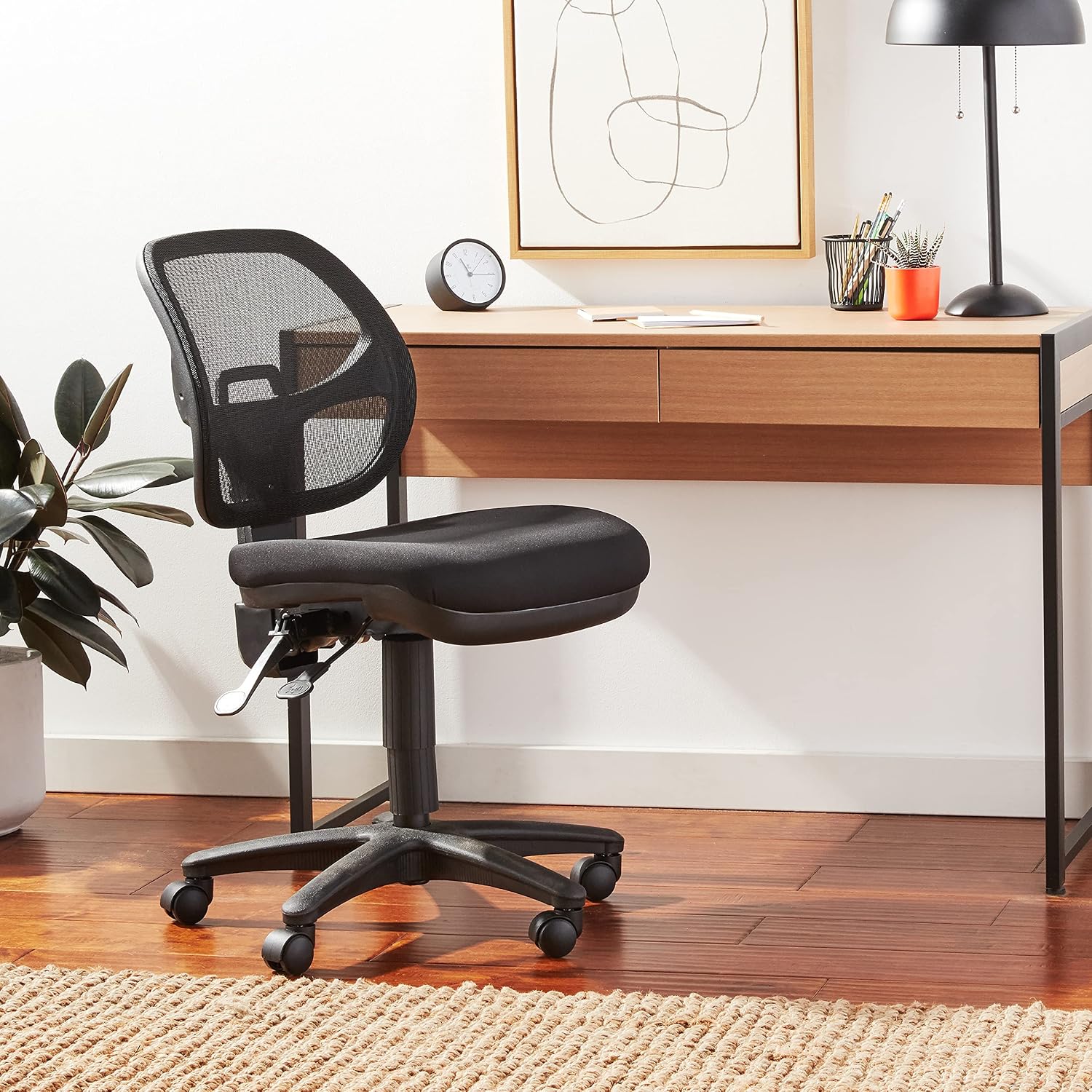 Office Star ProGrid Breathable Back Adjustable and Ergonomic Office Task Chair with Built-in Lumbar Support, Coal FreeFlex Fabric