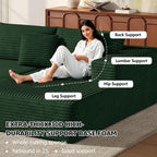 MoonSpeak 107" Sectional Boneless Couches for Living Room.Deep Seat Corduroy L Shaped Modular Sofa.Cloud Sectional Sofa.Upholstered Couches with Oversized Chaise(Green,Right Chaise)