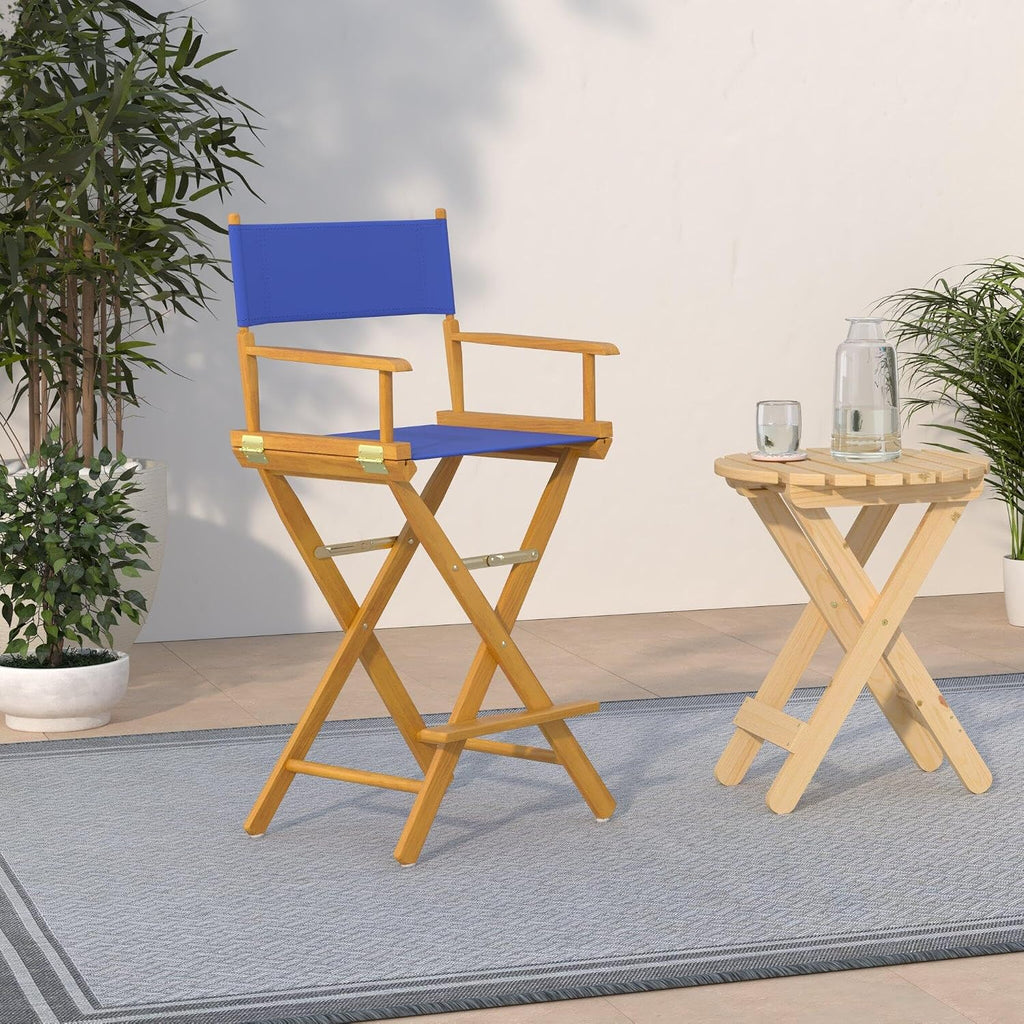 Casual Home 30" Director's Chair Honey Oak Frame-with Royal Blue Canvas, Bar Height