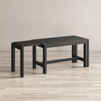 Jofran Global Archive Bradford Extendable Solid Mango Wood Bench, Mid-Century Accent Bench for Living Room Entryway, Grey