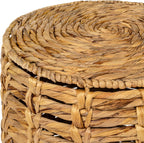 JONATHAN Y Zaria Water Hyacinth and Iron 3-Piece Nesting Table for Living Room with Drum Silhouette, Coastal Round Handwoven Side Tables, Natural TBL2503A-3SET