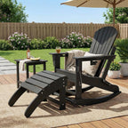 HDPE Adirondack Ottoman Foot Rest, Weather Resistant Outdoor Footstool for Adirondack Chair, Resin Patio Porch Poolside Lawn and Backyard Use