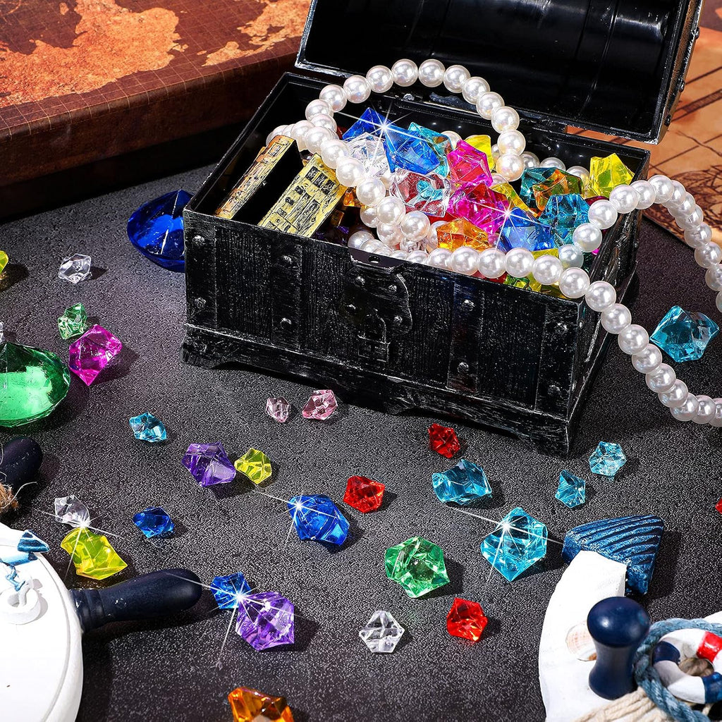 Nuanchu 1140 Pcs Fake Gems Mixed Sizes Fake Ice Cubes Acrylic Crushed Rocks Jewels Plastic Diamonds Crafting Vase Filler for Wedding Birthday Adventure Party Decorations Table Scatters (Multicolor)