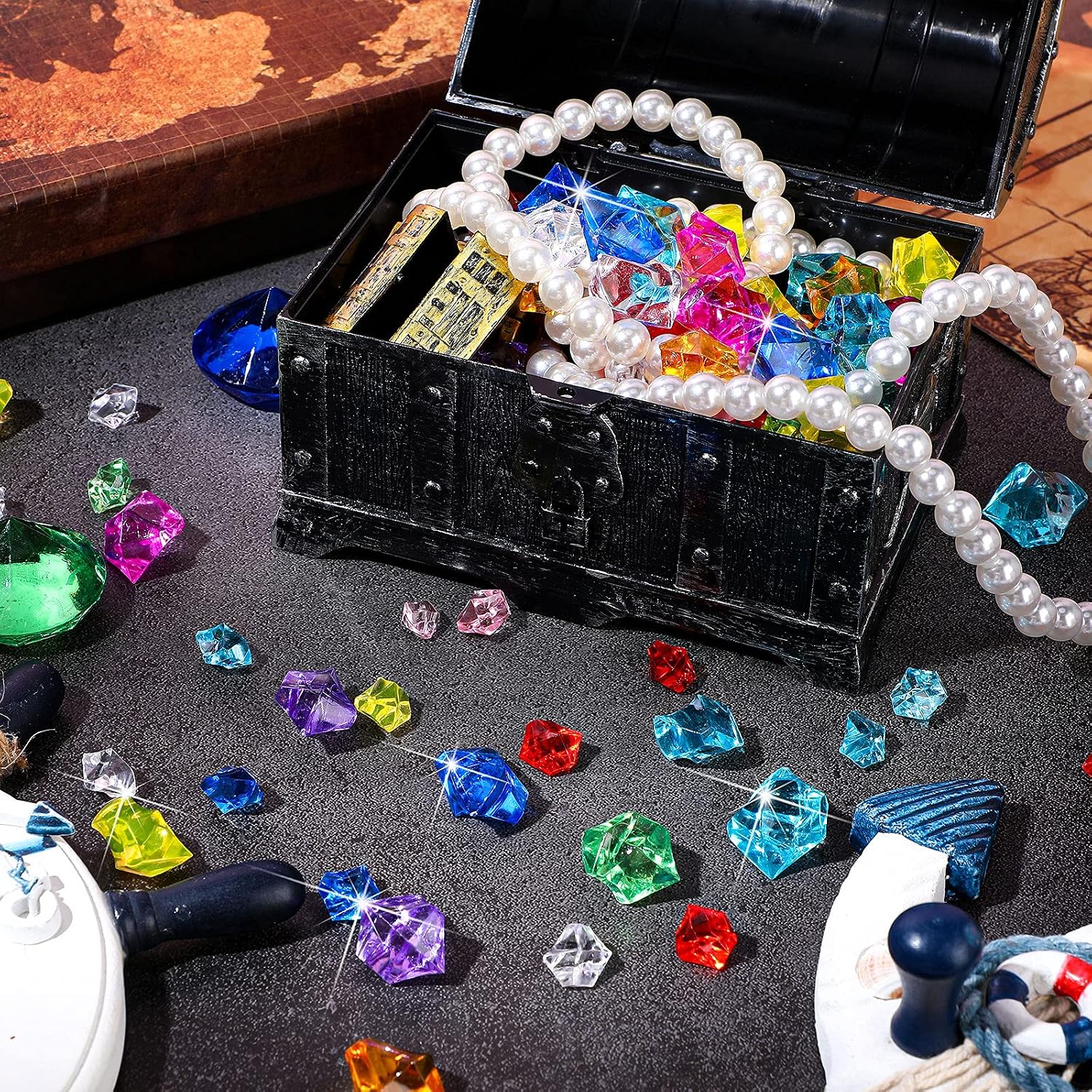 Nuanchu 1140 Pcs Fake Gems Mixed Sizes Fake Ice Cubes Acrylic Crushed Rocks Jewels Plastic Diamonds Crafting Vase Filler for Wedding Birthday Adventure Party Decorations Table Scatters (Multicolor)