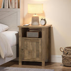 ChooChoo Farmhouse Nightstands with Storage | End Table Set of 2, Open Shelf, Rustic Bedside Table Set of 2 for Bedroom, Wash Gray