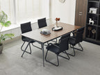 Okeysen Office Guest Chairs Set of 4, Modern Leather Reception Chairs with Mid Back & Sled Base, No-Wheel Desk Chairs for Waiting Room & Conference Room