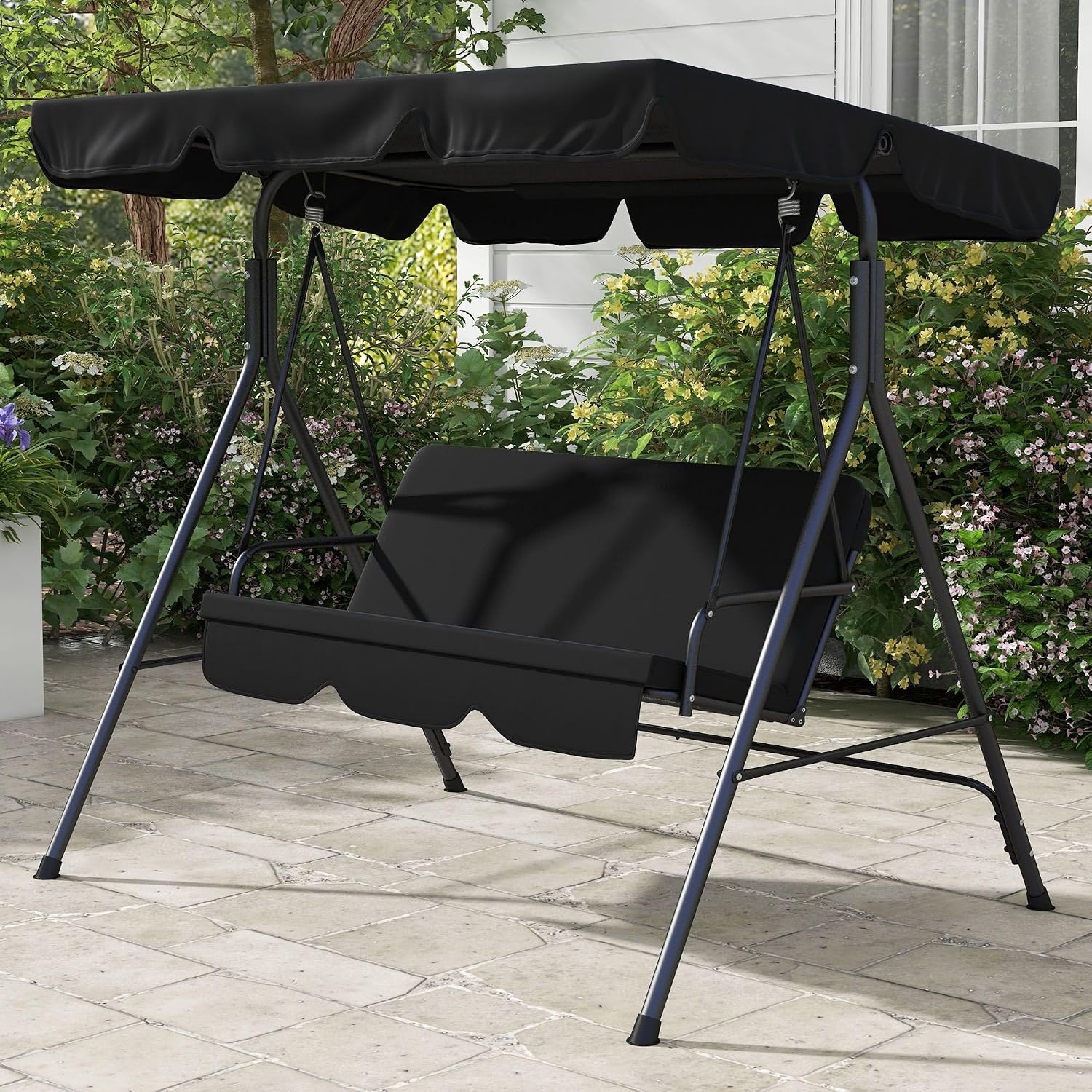 3 Person Outdoor Porch Swing with Canopy