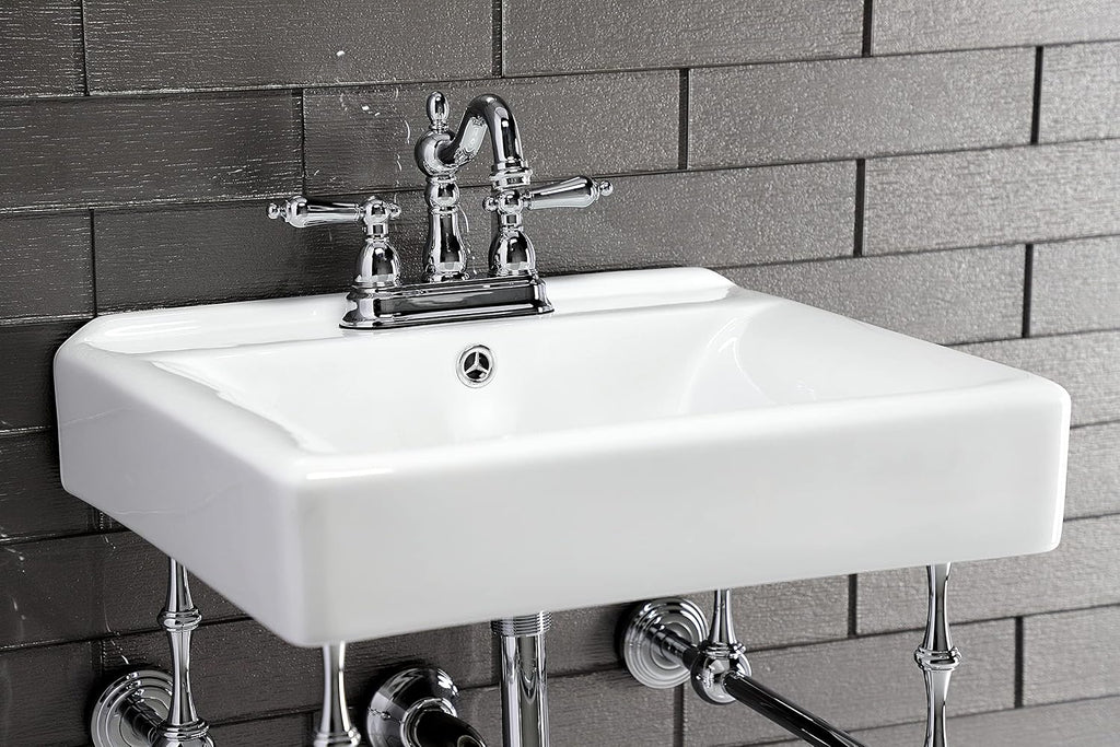 Kingston Brass KVPB2018W41 Edwardian 20-Inch Console Sink with Brass Legs, Polished Chrome