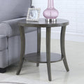 Oval Shelf End Table, Gray