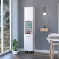 2-Door Pantry Cabinet, Buffet Kitchen Sideboard with Two 2-Cabinet Spaces and Two Open Shelves for Kitchen,Dining Room,15.7 * 13.7 * 79.5
