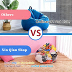 Clear Stuffed Animal Storage Bean Bag Chair for Kids 150L PVC Waterproof Toy Organizer Bean Bag Chair Cover with Zipper, Easy-Clean Plush Toy Holder Seat for Nursery & Playroom (A)