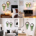 Der Rose 2 Pack Lighted Hanging Plants, Artificial String of Pearls Succulents with Warm LED Lights, Aesthetic Fake Plants for Black Bathroom Bedroom Living Room Wall Decor, Party & Gift for Women