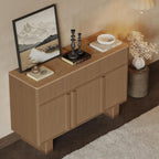47" Wide Sideboard Buffet Cabinet with Storage, Modern Buffet with 3 Drawers and 3 Doors, Storage Cabinet with 2 Reinforced Legs for Kitchen, Living Room, Natural Oak
