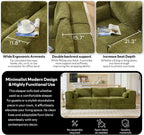 STHOUYN 106" Chenille Folding Convertible Sleeper Sofa Bed, Green Pull Out Floor Modular Couch with Pillow, Memory Foam Boneless Couchs Sectional for Living Room Bedroom (3, Green)