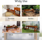 Two-Seat Wooden Park Bench with Slatted Design