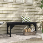 Wooden Garden Bench, Slatted Porch Bench with Curved Seat, Black Outdoor Park Bench for Front Porch Patio Backyard Entryway Seating Area Lawn Furniture Accent Piece