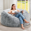 Hobestluk Bean Bag Chair for Adult Giant Beanbag with Filler Grey 3FT | Breathable material Removable Machine Washable Cover Memory Foam Living room Bedroom Reading Gaming Oversized Large Big