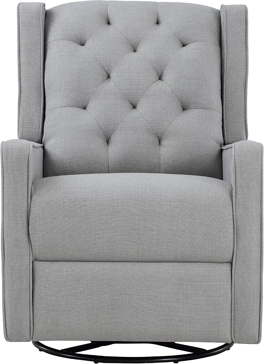 Gliding Swivel Recliner Tufted Pebble Fabric
