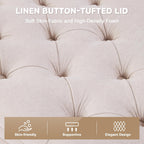 Mangodan 50" Storage Ottoman Bench, Tufted Ottoman with Storage for Living Room, Large End of Bed Ottomans, Modern Entryway Benchs, Window & Bedroom Benches for Foot of Bed (Beige)