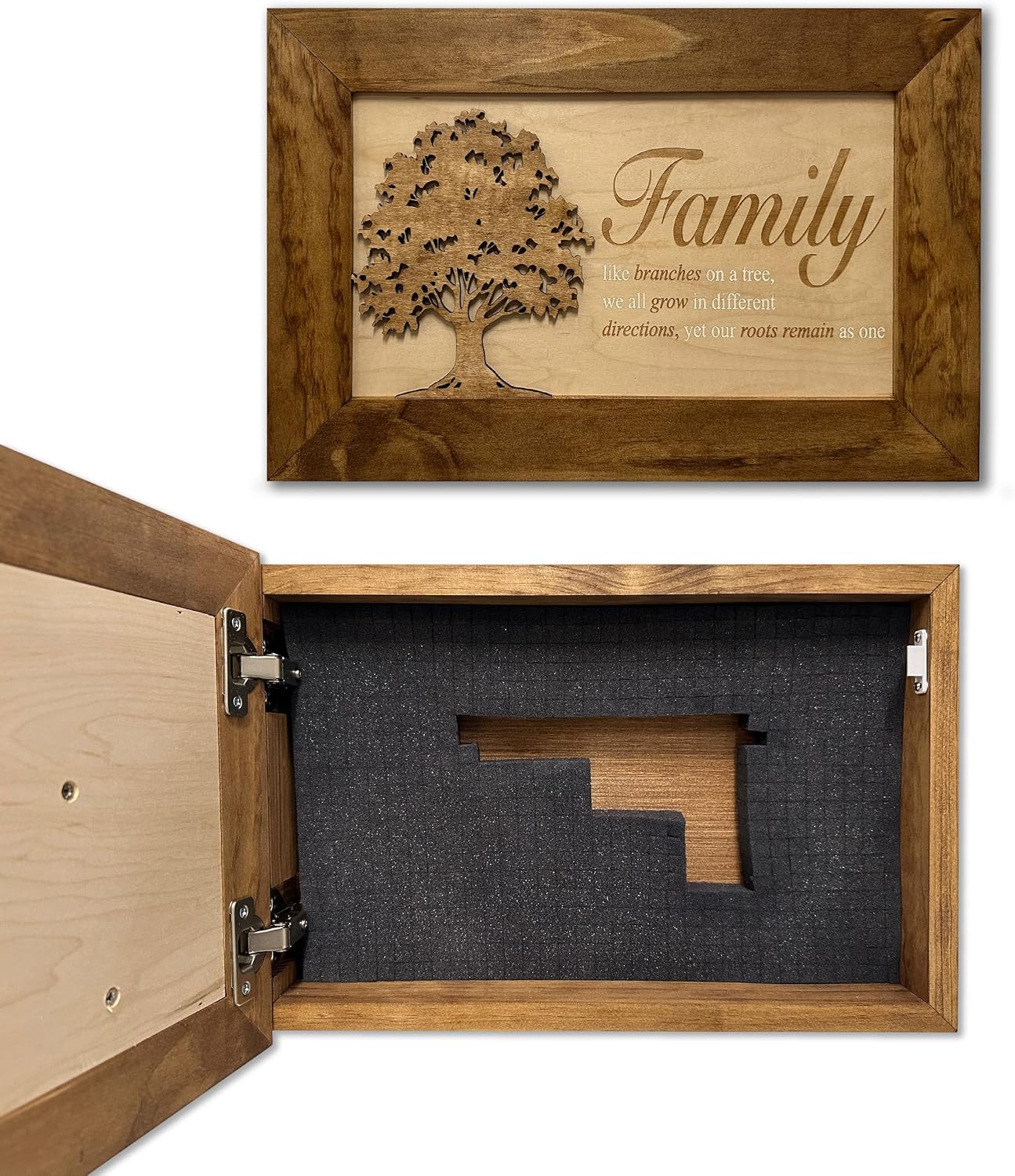 Bellewood Designs Family Tree Hidden Gun Safe Concealment Furniture | Concealed Shelf, Home Self Defense, Secret Compartment, Handmade in the USA