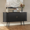 Furniouse 54.4''W Buffet Cabinet with Storage Fluted Sideboard Cabinet with Doors & 4 Shelf Storage for Living Room, Hallway, Kitchen, Black