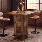 Tribesigns Square Bar Height Table, 39.4" H Counter Height Pub Table, High Top Kitchen Bar Table with Footrest, for Dining Room, Kitchen, Restaurant, Cafe, Pub, Dark Brown