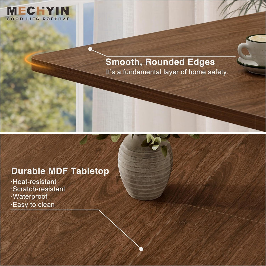 Extendable Dining Room Table for 4 6 8, 55"-70.9" Long Rectangle Kitchen Table,Wood Expandable Dining Table with Butterfly Leaf Self-Storing, Space Saving, For Kitchen Dining Living Room,Modern,Walnut