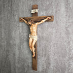BC Catholic Crucifix Wall Cross, 10"H Jesus Christ Cross for Wall, Catholic Gift, Religious Wall art, Renaissance Sculpture Handmade by Buildclassic