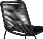 armen LIVING Shasta Indoor Outdoor Patio Metal and Black Rope Stackable Barstool, 30" Seat Height, Set of 2