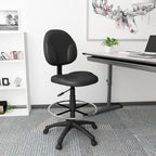 Boss Office Products Stand Up Caressoft Drafting Stool Without Arms in Black (B1690-CS)