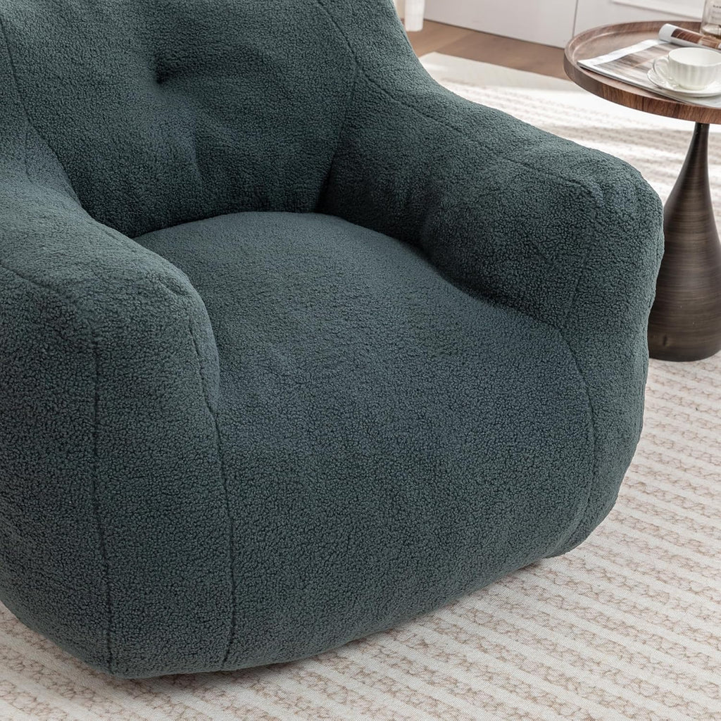 Bean Bag Chair, Bean Bag Sofa Chair with Armrests Stuffed High-Density Foam, Lazy Sofa Comfy Chairs for Living Room,Bedroom (Light Green)