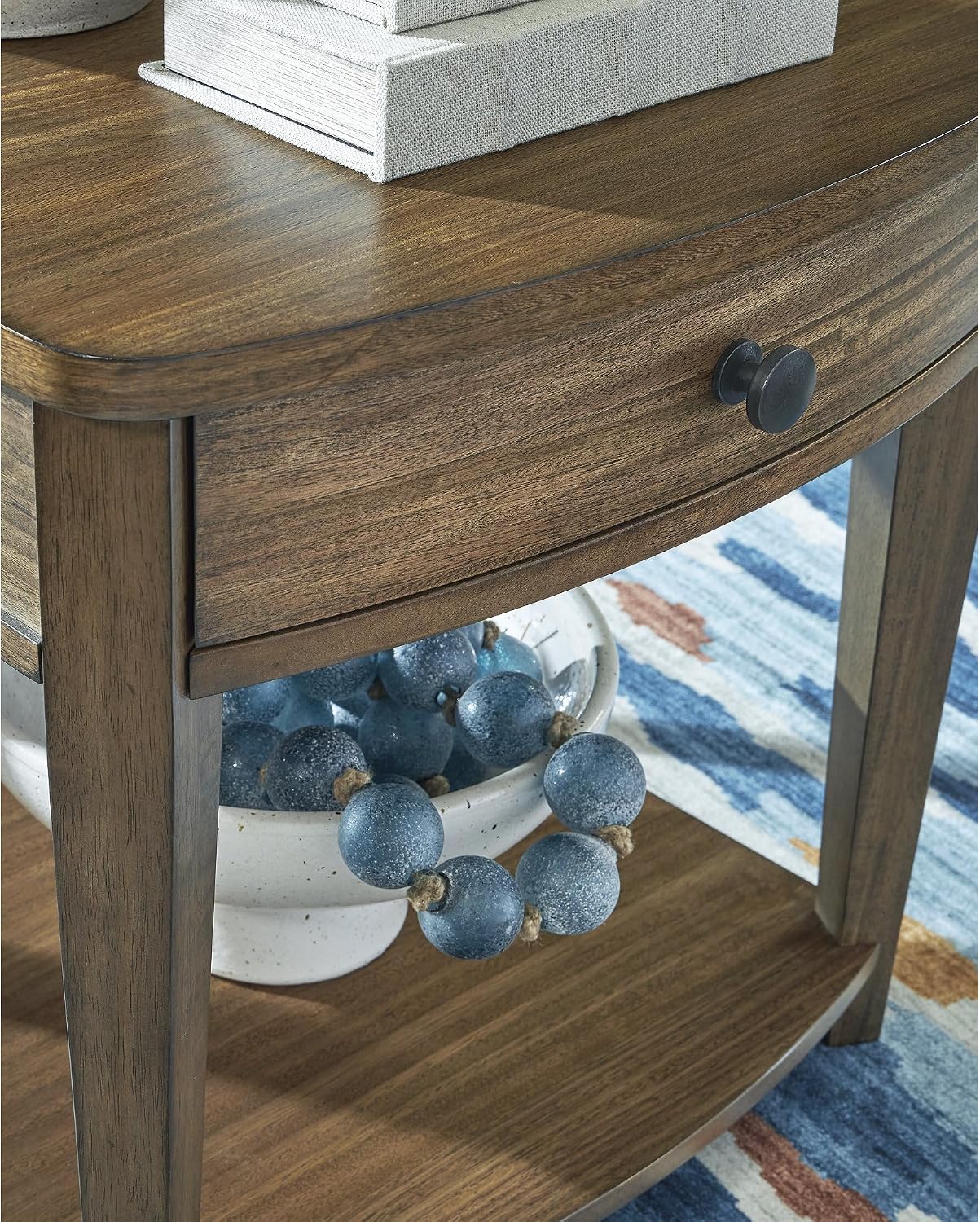 Signature Design by Ashley Burkbyer Classic End Table with Storage, Medium Brown