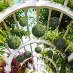 Thiccywoov 6 Pack Artificial Plant Topiary Ball Set, 3 Sizes 4''/7''/9'', Faux Greenery Boxwood Grass Balls Decorative Plants Decor for Backyard, Balcony, Garden, Indoor Outdoor Home Wedding Party