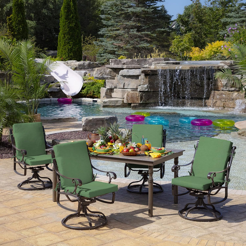 Arden 2-Pack Patio Dining Outdoor Chair Cushions, 20x44, Rain-Proof Seat Pad, Fade-Resistant Outdoor Cushion Bright Moss Green Leala